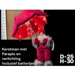   Malzeme Dekoratif Yılbaşı Süsü Noel Şemsiyeli (İthal-1 adet-30 cm)